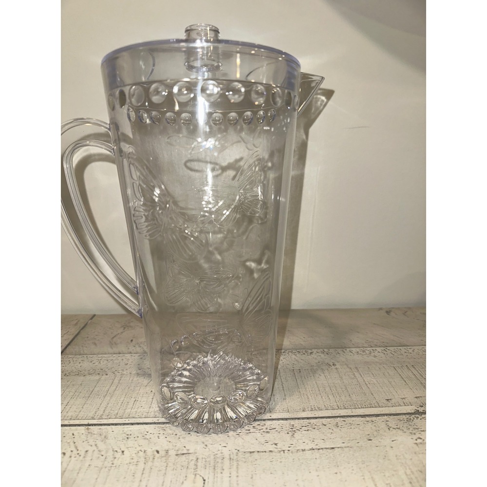 Dolly Parton Plastic Dolly Collection Clear Acrylic Butterfly Pitcher with Lid